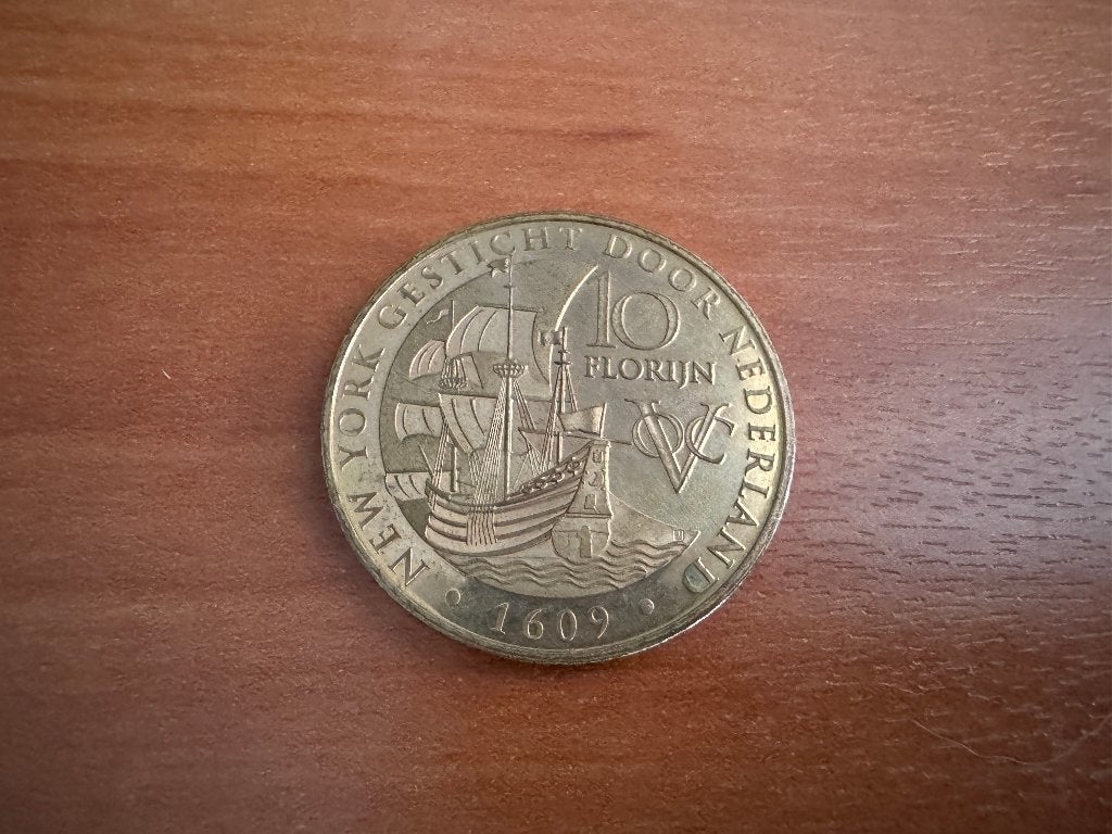 Nederland New York 10 Florijn 1609-2009, Koningin Beatrix, Losse munt, Goud, Overige waardes