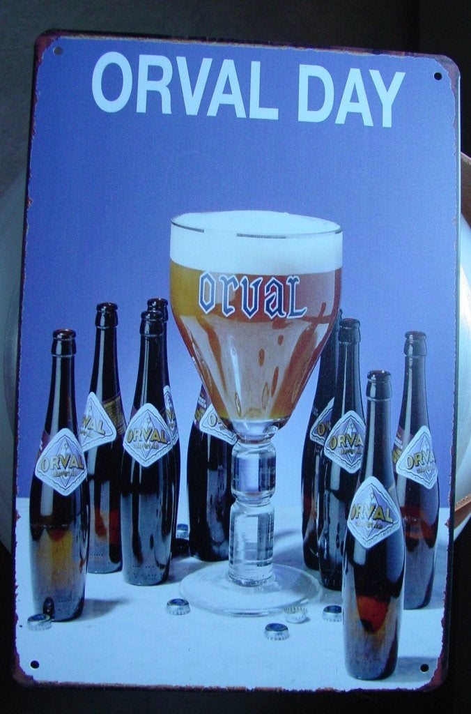 ORVAL REKLAME -METAAL-, Ophalen of Verzenden, Gebruikt, Reclamebord, Plaat of Schild, Overige merken