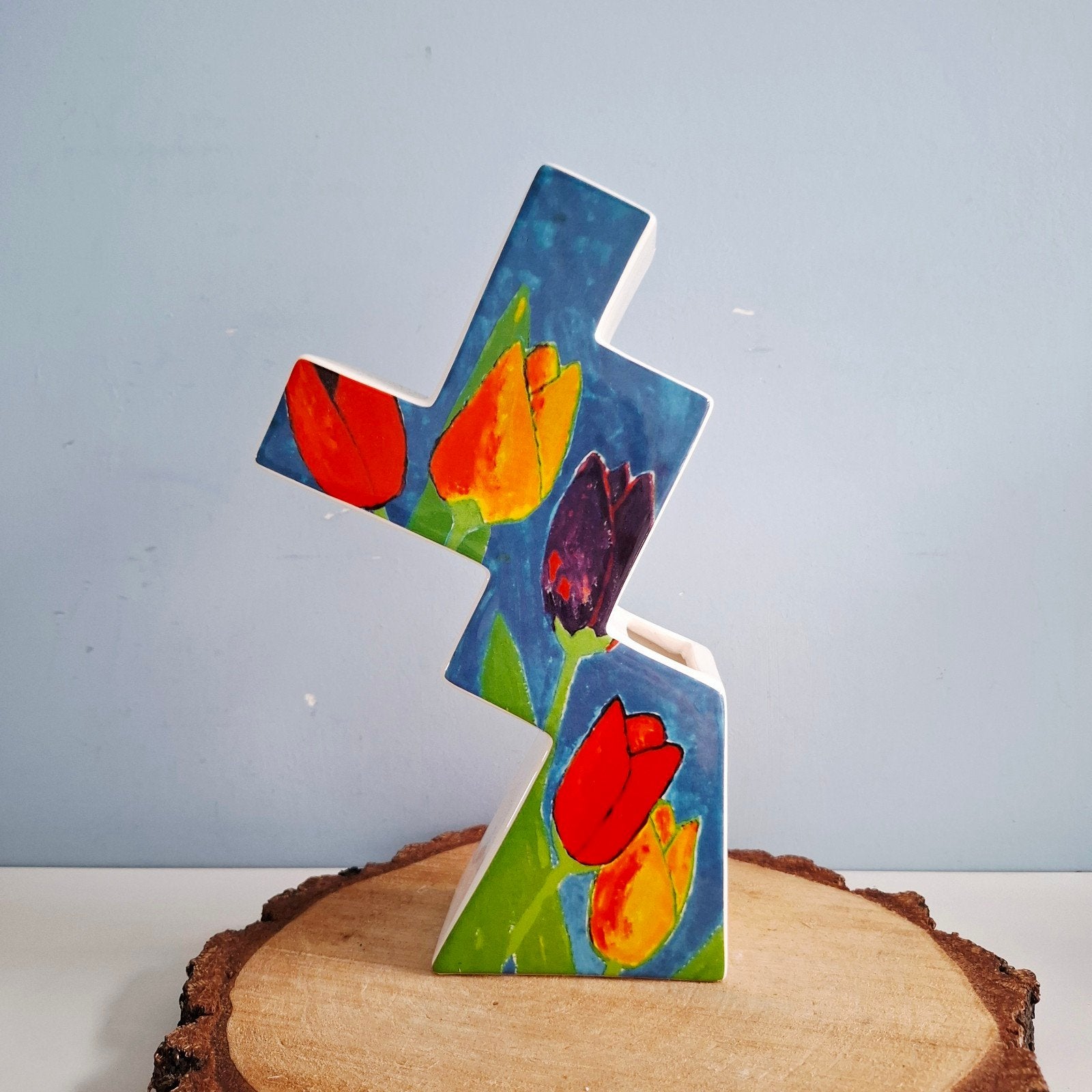 Schoonhoven Keramiek, Janine Lokhorst - unieke tulpenvaas, Ophalen of Verzenden