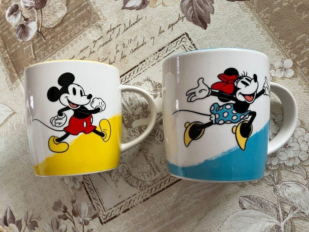 Set Disney mokken - Mickey & Minnie Mouse, Ophalen of Verzenden, Mickey Mouse, Zo goed als nieuw, Servies