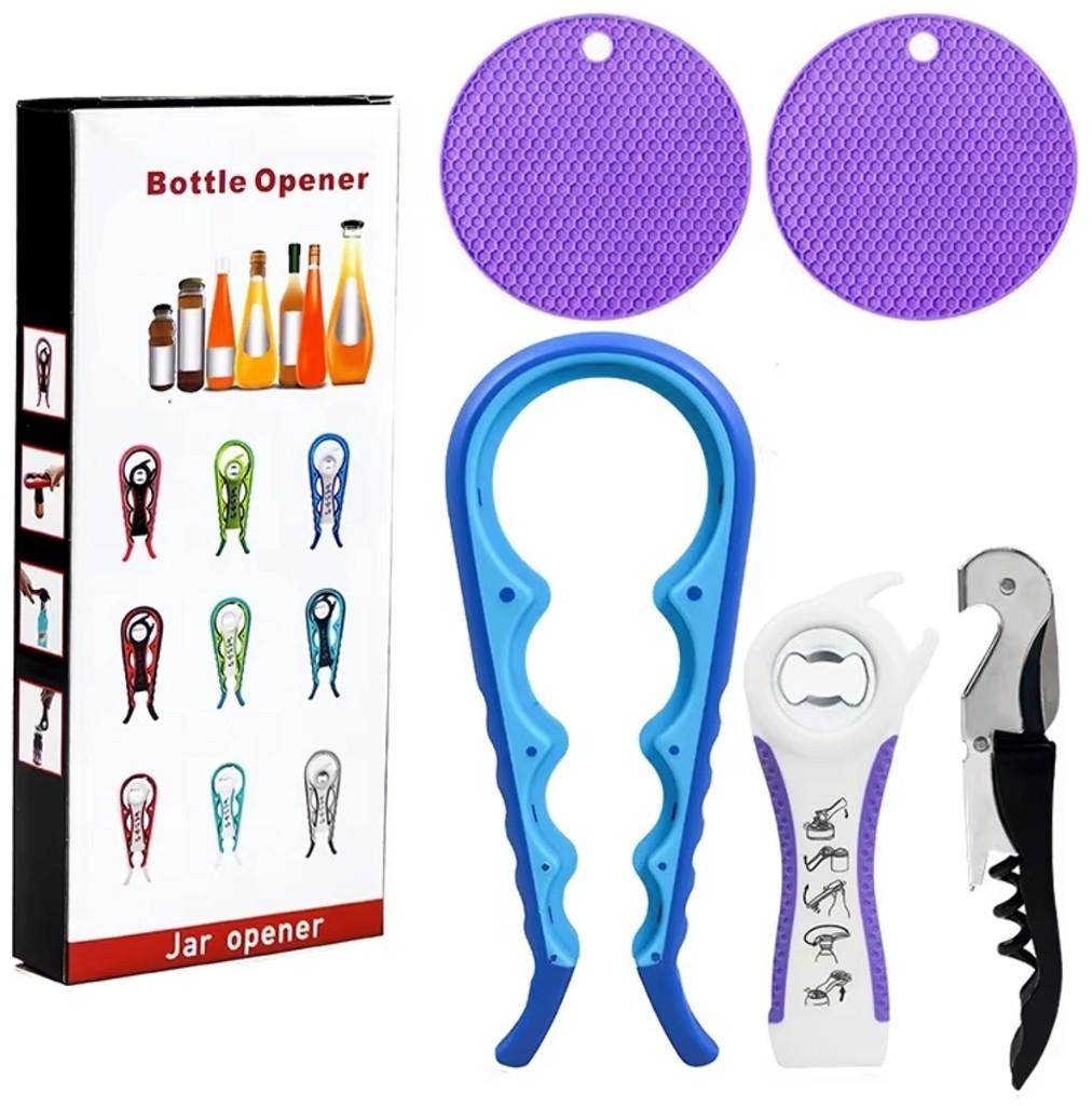 Multifunctionele Blikopener Antislip Potopener & Wijndeksel, Overige typen, Paars, Nieuw, Ophalen of Verzenden