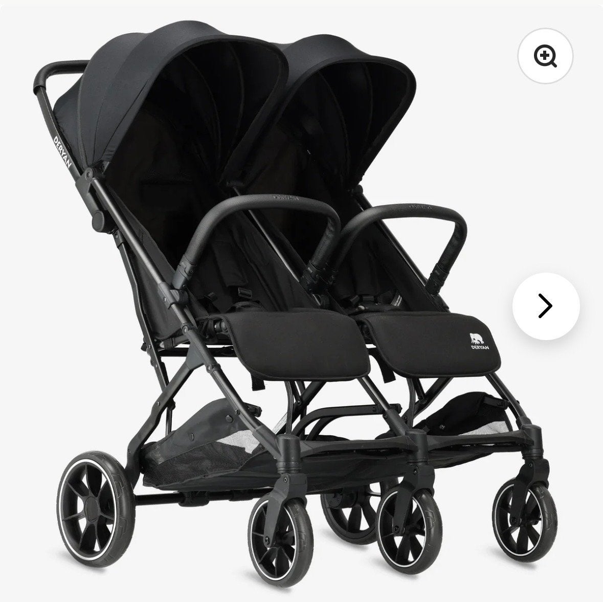 Deryan Tweeling Kinderwagen - Zwart, Lichtgewicht, Kinderen en Baby's, Kinderwagens en Combinaties, Nieuw, Duowagen, Ophalen, Kinderwagen