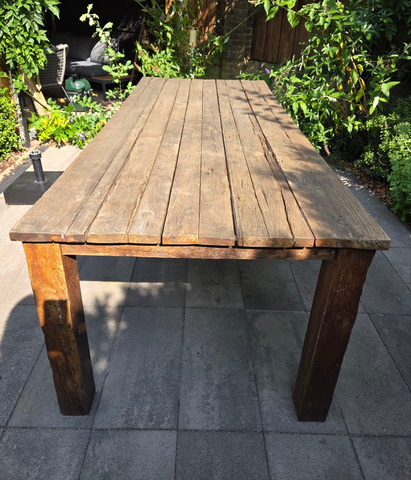 Robuuste teak houten tuintafel voor 6 personen, Ophalen, Rechthoekig, Teakhout