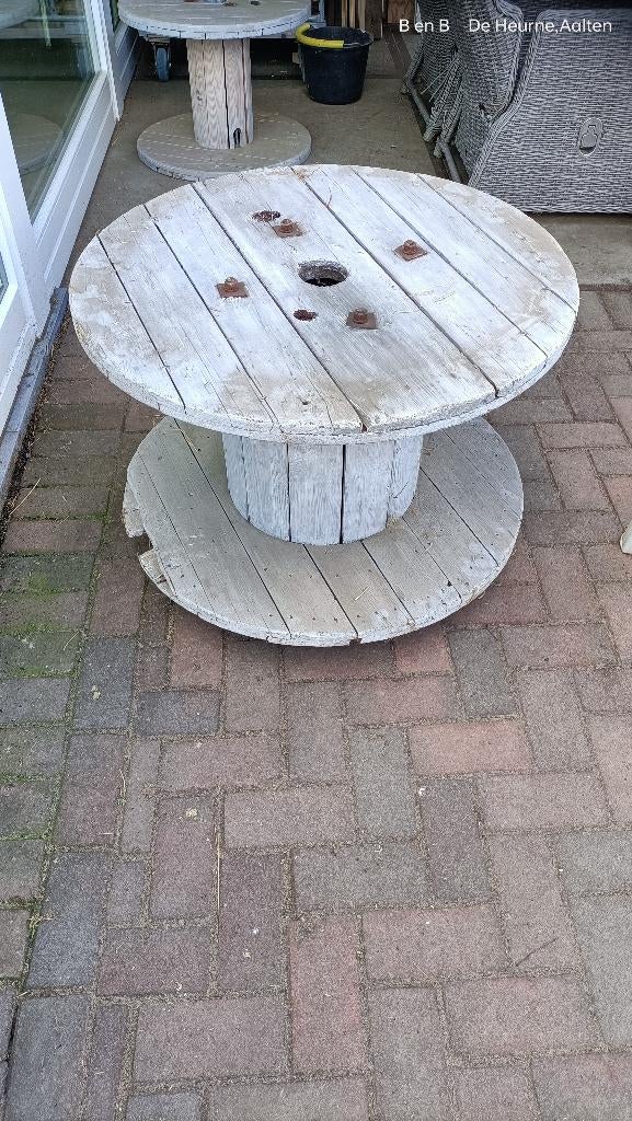 Houten haspel 1 stuks, Tuin en Terras, Tuintafels, Ophalen, Gebruikt, Rond, Hout