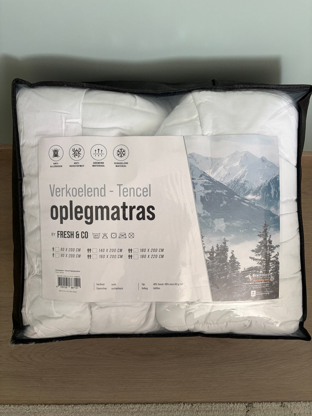 Oplegmatras.  Luxe Fresh & Co Tencel, Ophalen, Nieuw, Tweepersoons