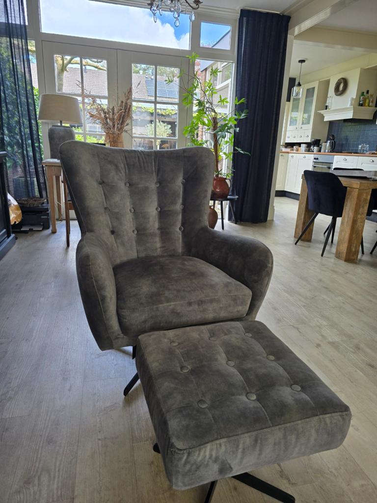 Mooie fauteuil met hocker Urban Sofa, als nieuw!, Ophalen of Verzenden, Zo goed als nieuw, 75 tot 100 cm