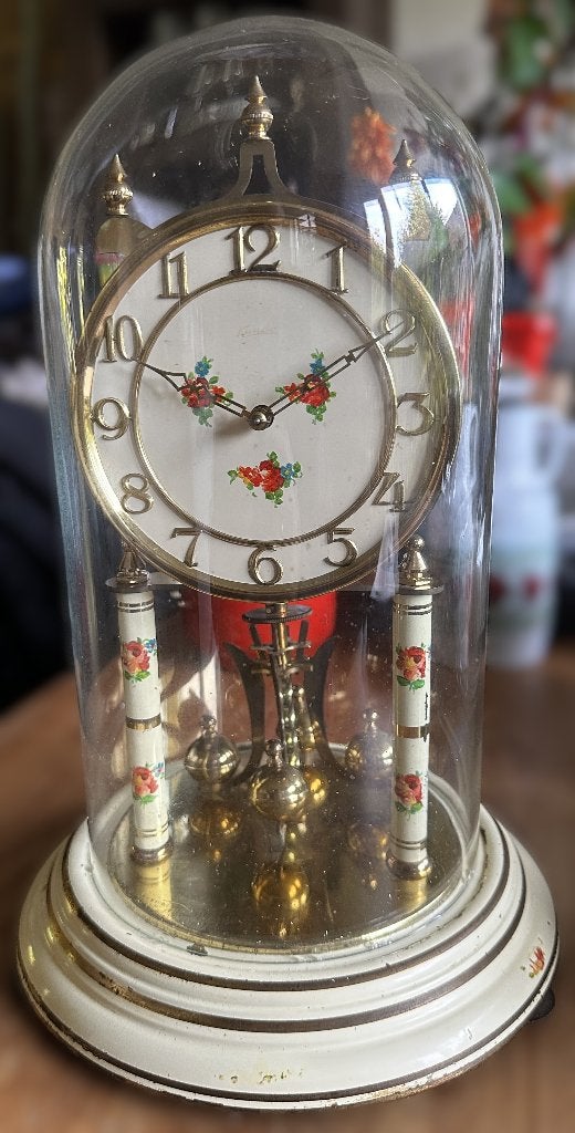 Prachtige Vintage Kundo Jaarpendule - 400 Dagen Klok Stolp, Ophalen