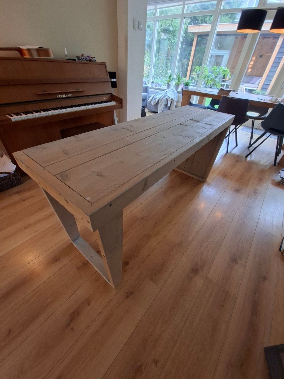 Houten bureau 166x51x75cm, Ophalen, Gebruikt, 51 cm, Hout