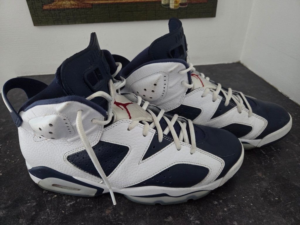 Air Jordan 6 retro midnight navy Maat 45,5, Kleding | Heren, Schoenen, Nike, Ophalen of Verzenden, Zo goed als nieuw, Wit