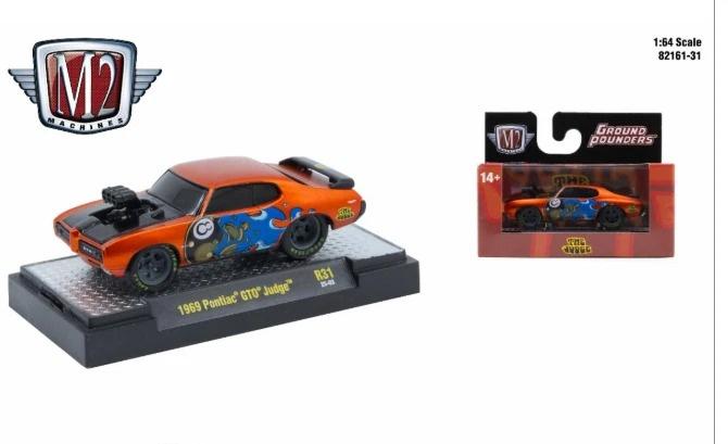 1969 Pontiac GTO Judge van M2 1/64 R31 Ground Pounder, Ophalen of Verzenden, Nieuw, Auto