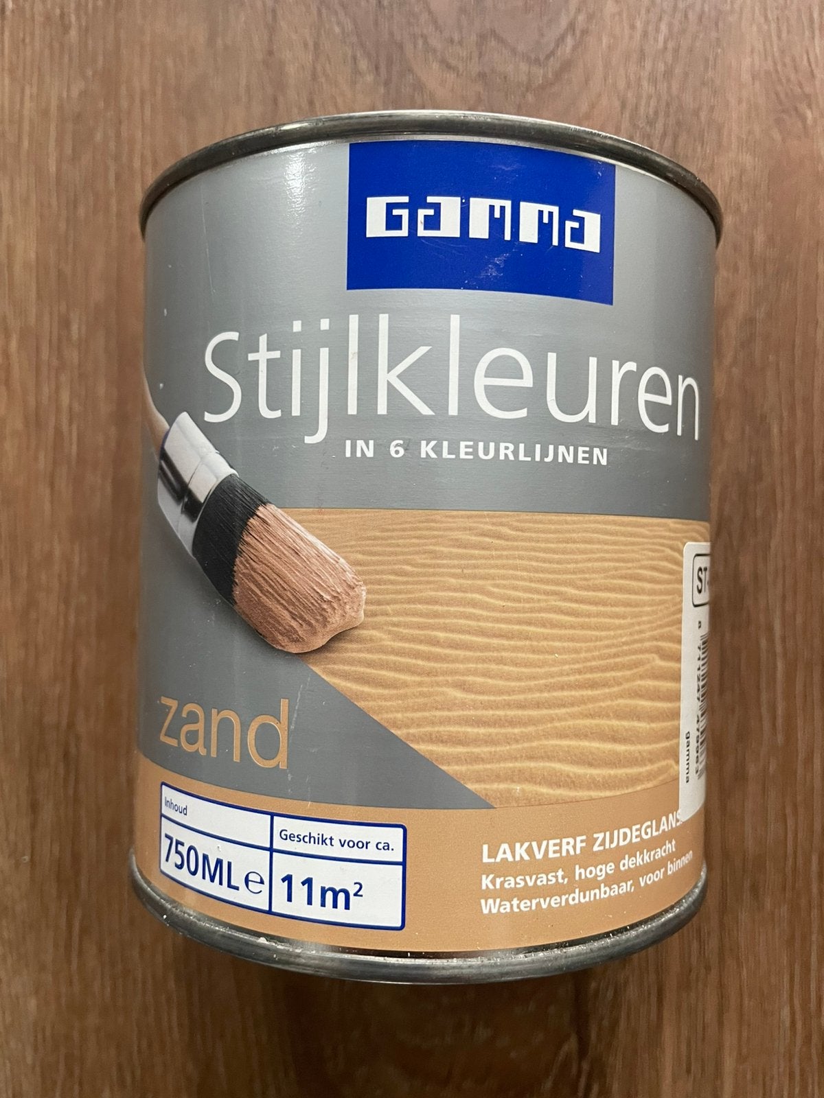 GAMMA Stijlkleur lakverf zijdeglans Zand – 750 ml, Beige, Nieuw, Ophalen of Verzenden, Lak