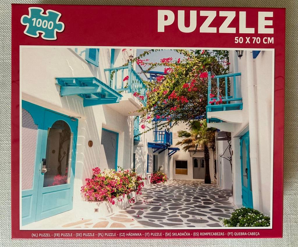 Puzzel zuid Europees stadje, 1000 stukjes, Grafix, Ophalen of Verzenden, 500 t/m 1500 stukjes, Zo goed als nieuw