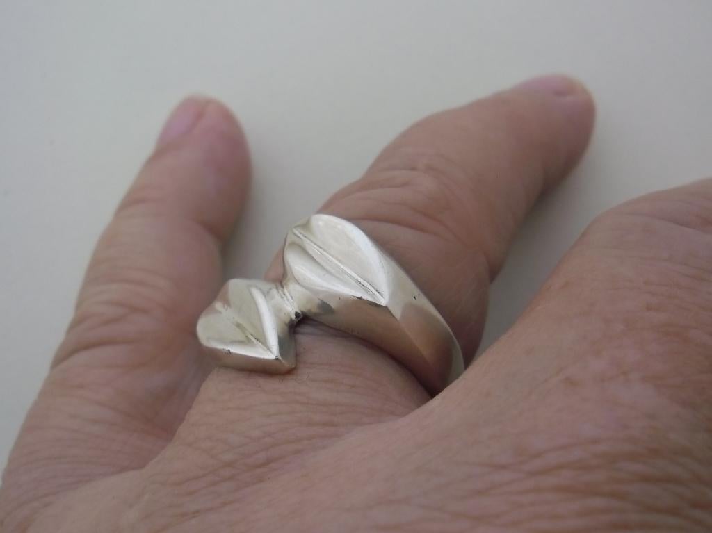 zilveren ring modernist Mexico [901], 18 tot 19, Verzenden, Zo goed als nieuw, Dame