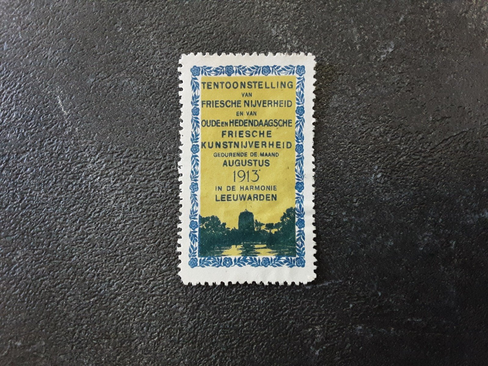 Sluitzegel Leeuwarden Friesche Nijverheids tent. 1913, Ophalen of Verzenden, Gebruikt