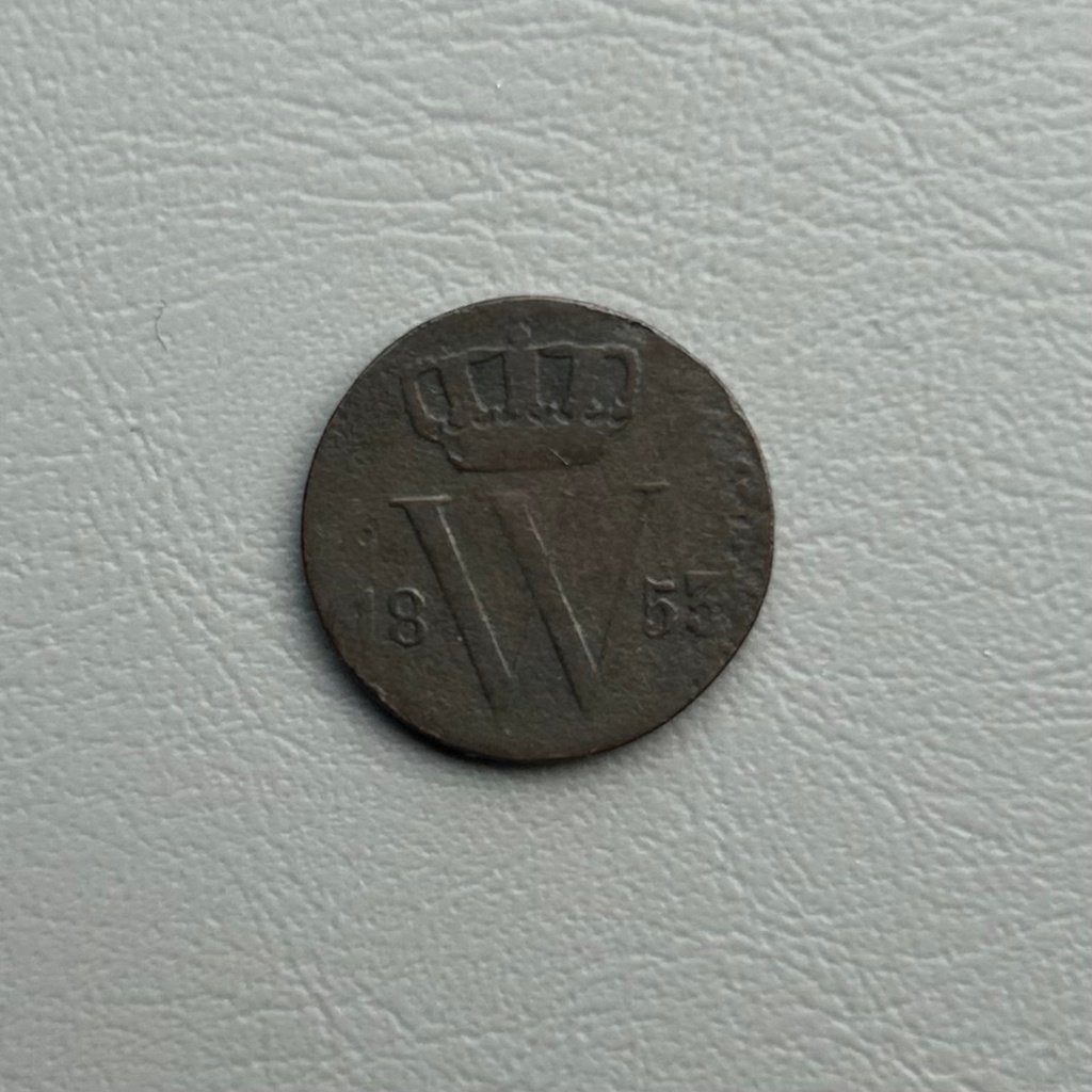 1/2 cent 1853, Ophalen, Koning Willem III