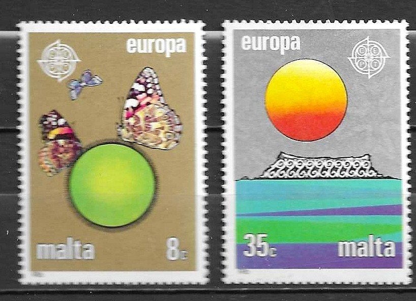 Malta Europa postzegels - Vlinders en Zon pf, Ophalen of Verzenden, Malta, Postfris