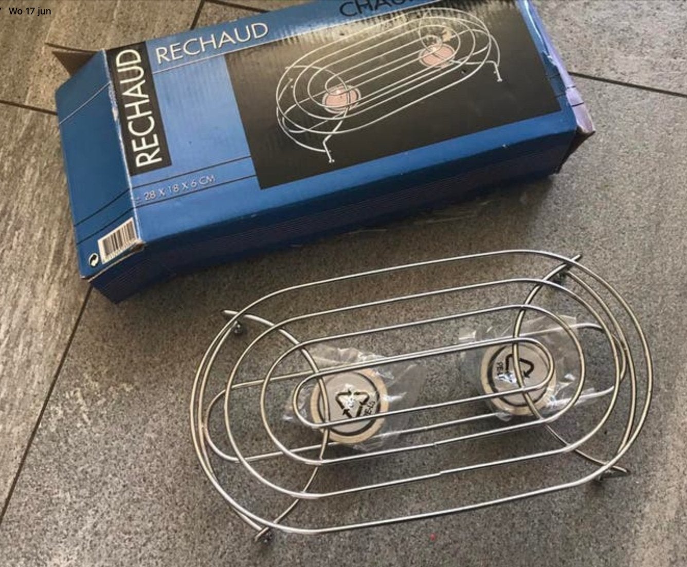 Rechaud - Warmhoudplaat met 2 theelichtjes, Ophalen, Overige typen, Metaal, Nieuw