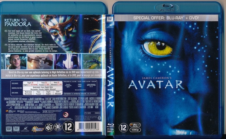 Avatar blu-ray + DVD  de eerste film, Cd's en Dvd's, Blu-ray, Ophalen of Verzenden, Zo goed als nieuw, Science Fiction en Fantasy
