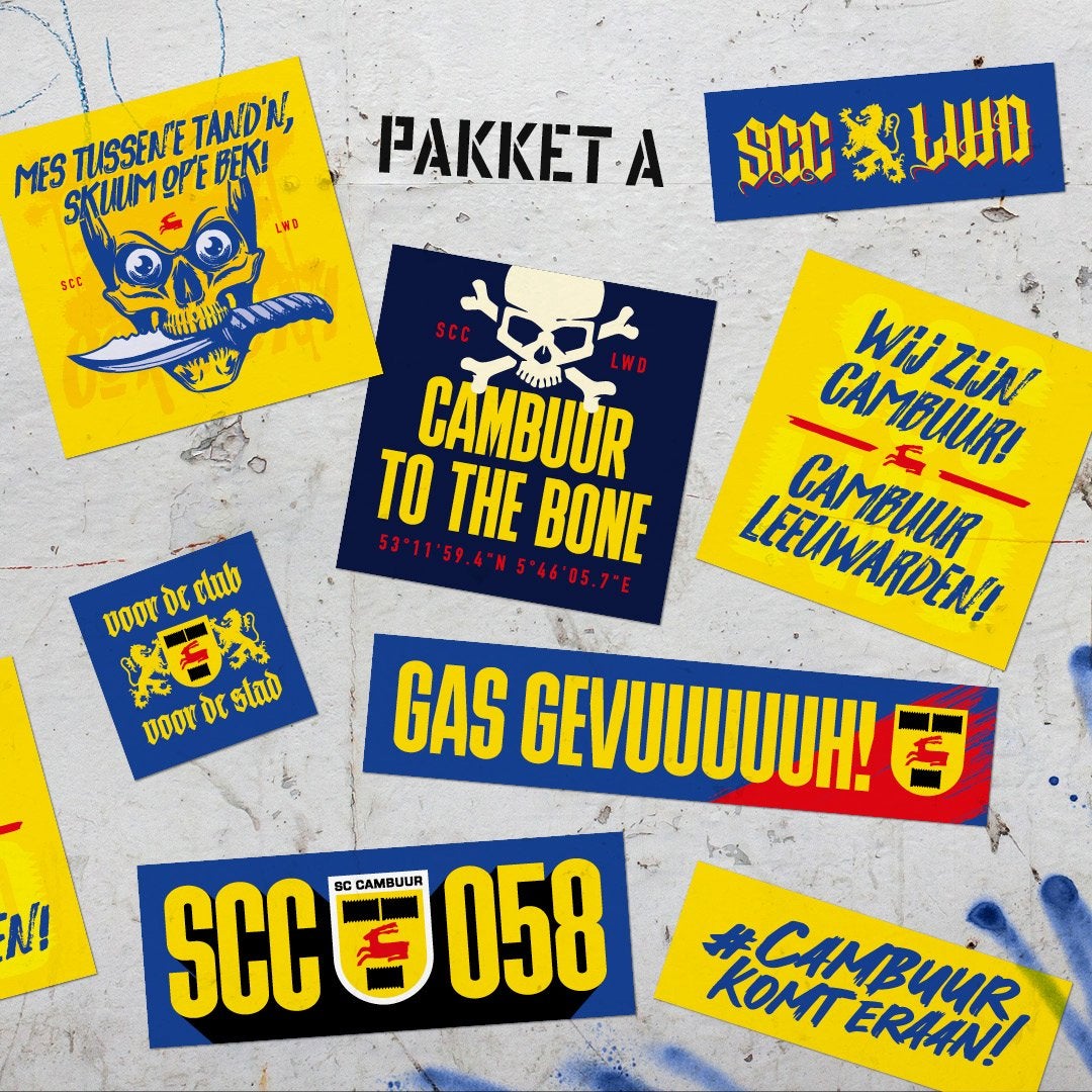 SC Cambuur Leeuwarden stickerpakket A (38 stuks; 38 versch.), Ophalen of Verzenden, Nieuw, Meerdere stickers