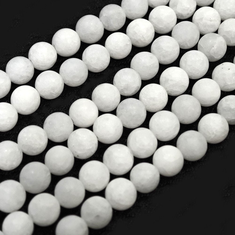 Snoer jade White Malaysia frosted 8 mm., Kraal, SINO-SEAR GmbH, Feuerbachstrasse 11, 14471 Potsdam, Germany, Nieuw