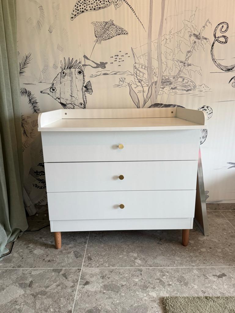 Petit Amelie Commode "Bocca" + bladvergroter, Kinderen en Baby's, Kinderkamer | Commodes en Kasten, Ophalen, 50 tot 70 cm, Opstaande rand