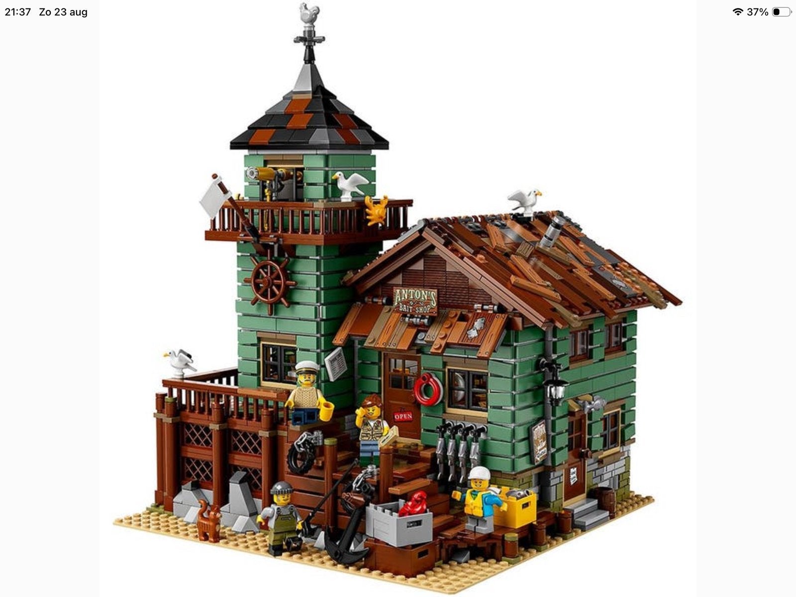 Lego Ideas 21310 Oude Viswinkel - Compleet met Minifiguren, Lego, Ophalen of Verzenden, Compleet, Complete set