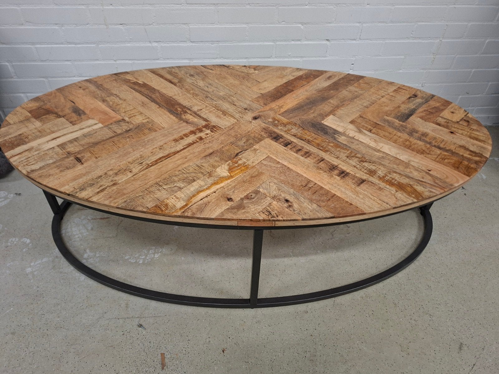 Mango Hout Salon Tafel Visgraat, Overige houtsoorten, Gebruikt, 100 tot 150 cm, 5 – 50