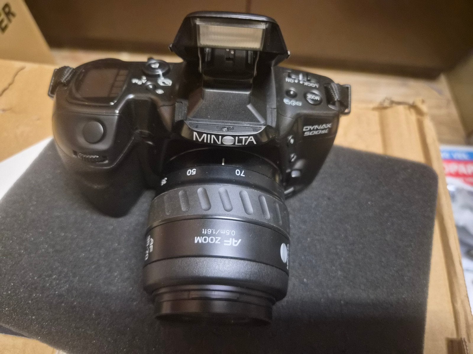 Minolta Dynax 500si Spiegelreflexcamera met AF Zoom lens, Ophalen of Verzenden, Gebruikt, Spiegelreflex, Minolta