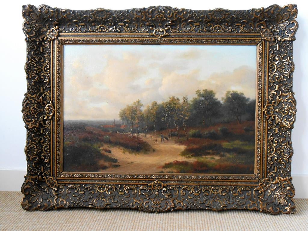 Schilderijen 2 x G.F Teijssen 1873-1955 Heideschilder, Antiek en Kunst, Kunst | Schilderijen | Klassiek, Ophalen