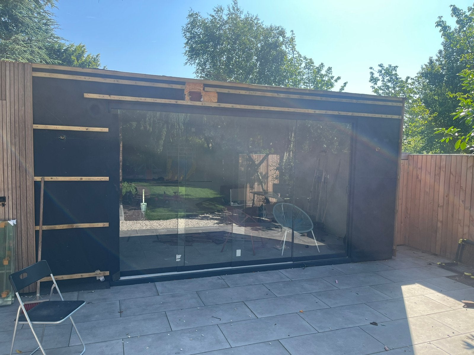 Glazen schuifwand, Ophalen, Zo goed als nieuw, Minder dan 250 cm