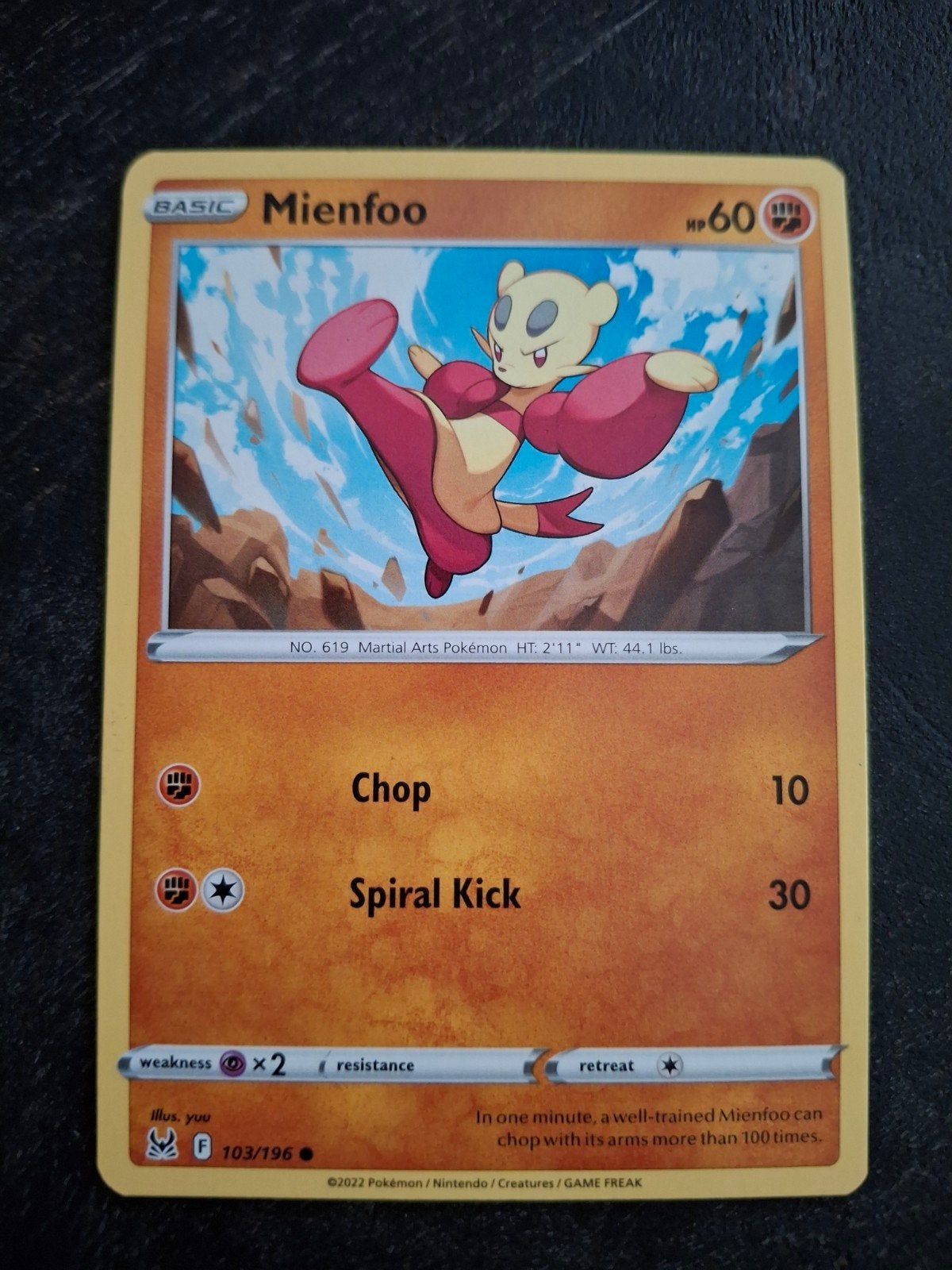 Pokémon Kaart: Mienfoo (103/196) - Zo goed als nieuw, Ophalen of Verzenden, Gebruikt, Losse kaart