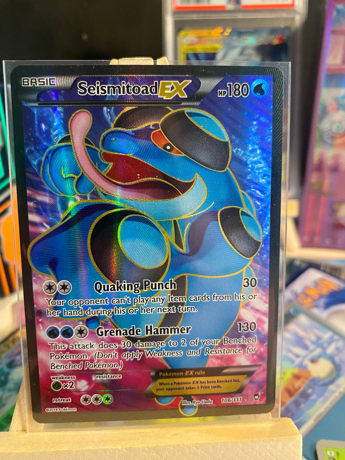 Seismitoad EX 106/111 - Pokémon Kaart, Ophalen of Verzenden, Zo goed als nieuw, Losse kaart, Foil
