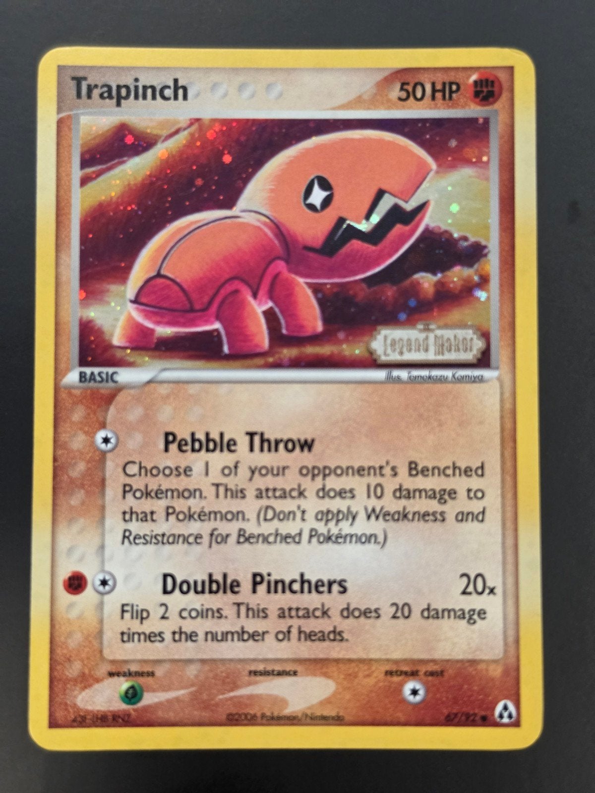 Trapinch - Legend Maker - 67/92 - Stamped, Ophalen of Verzenden, Gebruikt, Losse kaart, Foil
