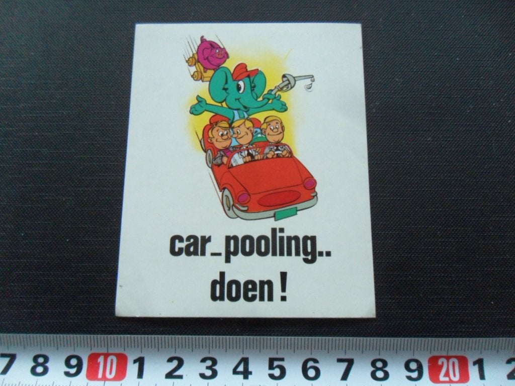 sticker car-pooling doen! *, Ophalen of Verzenden, Zo goed als nieuw