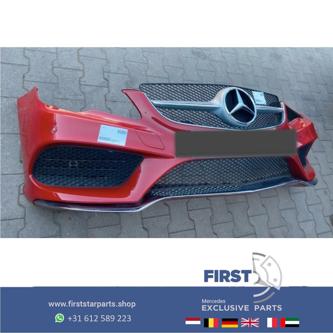 W207 FACELIFT AMG VOORBUMPER COMPLEET ROOD Mercedes E Klasse, Gebruikt, -, Voor, Ophalen of Verzenden