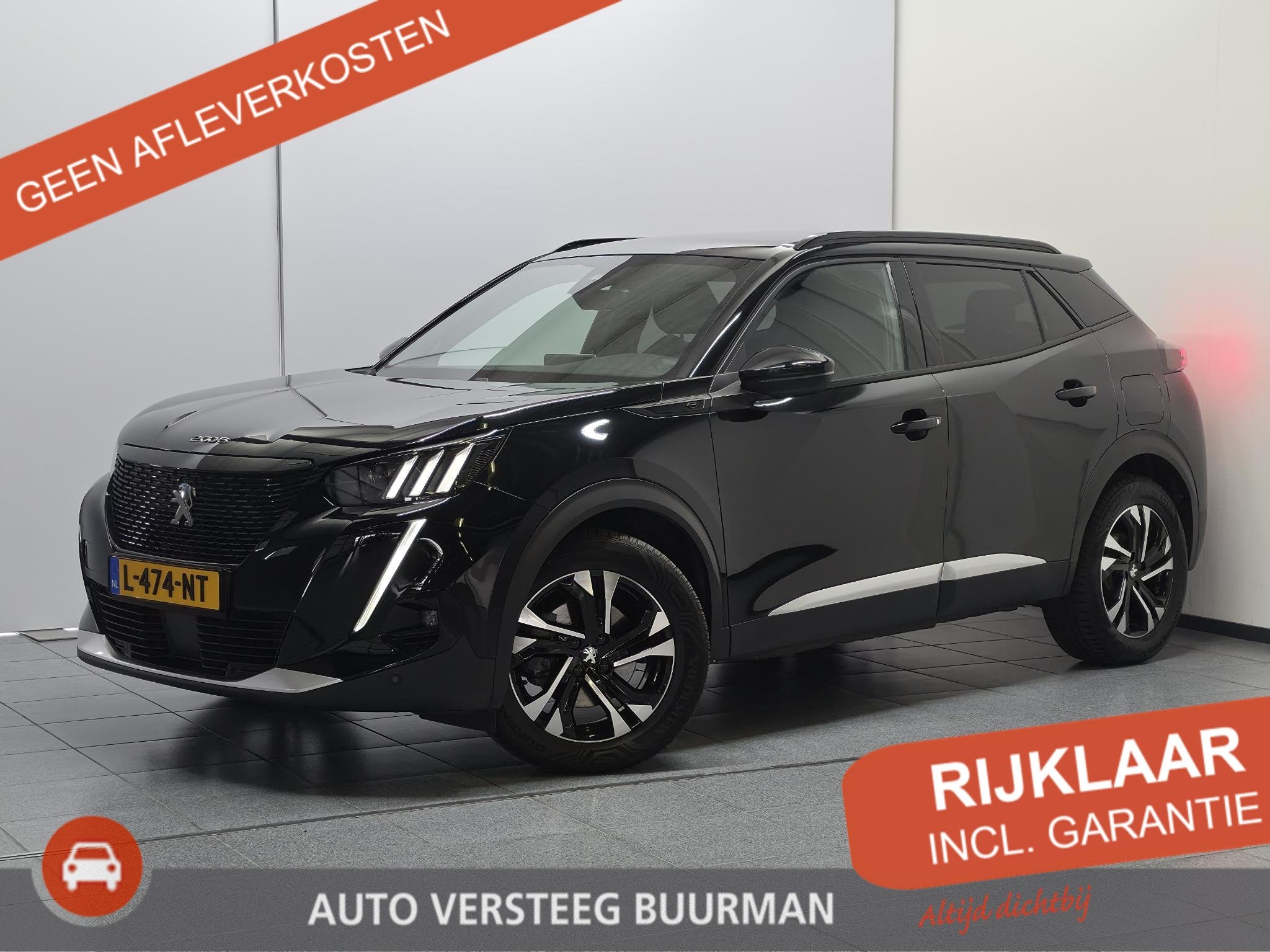 Peugeot e-2008 EV GT 50 kWh Automaat, Cruisecontrol, Airco,, Auto's, Gebruikt, Zwart, 315 min, SUV of Terreinwagen