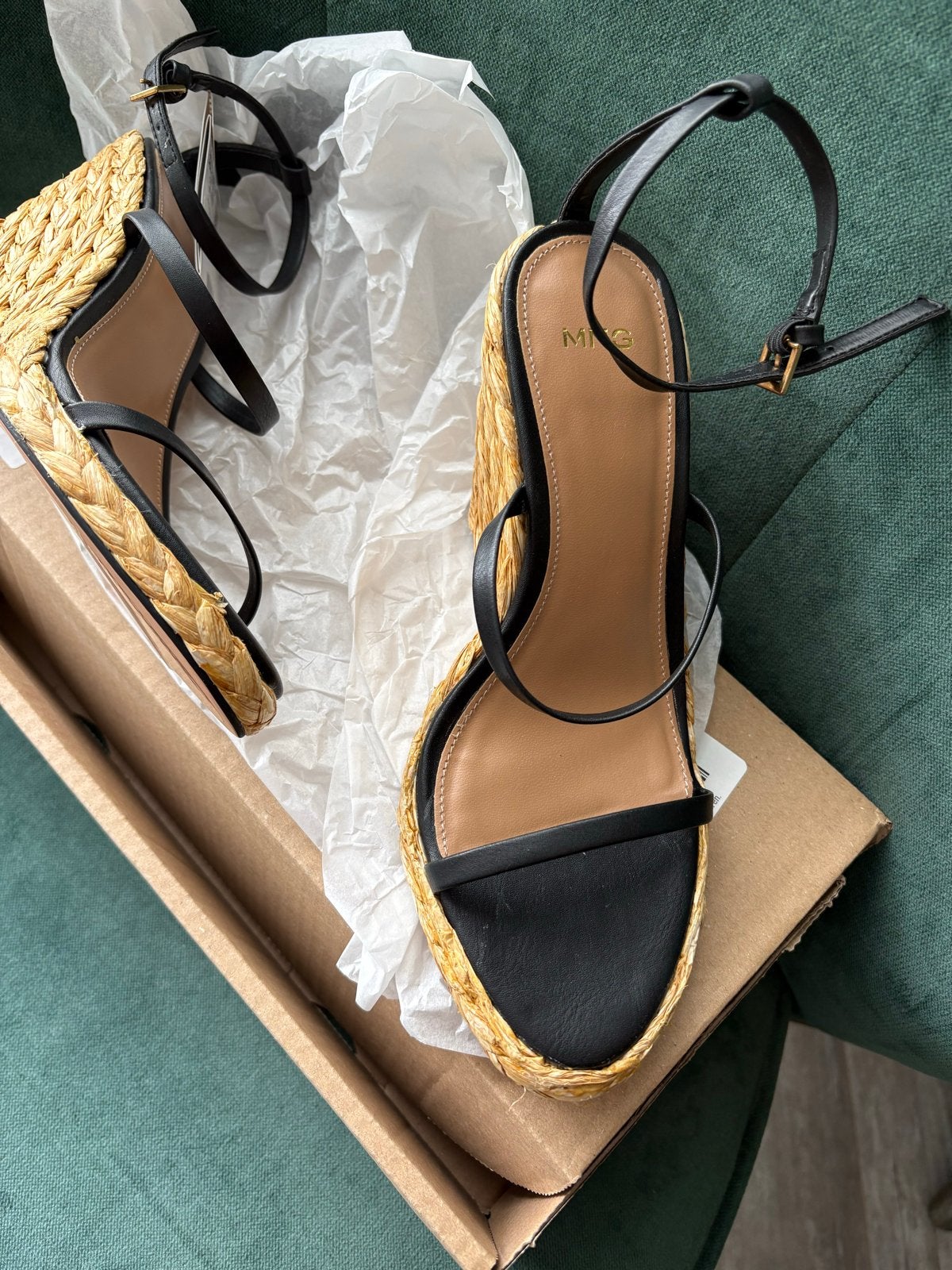 MNG Zwarte Espadrille Wedges Maat 36 Nieuw met kaartjes, Ophalen of Verzenden, Nieuw, Zwart, Espadrilles of Moccasins