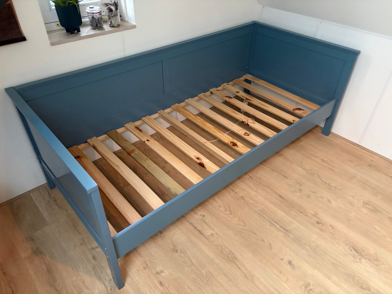 Woood Nikki bedbank 200x80cm - blauw, Ophalen, Gebruikt, Eenpersoons, Blauw
