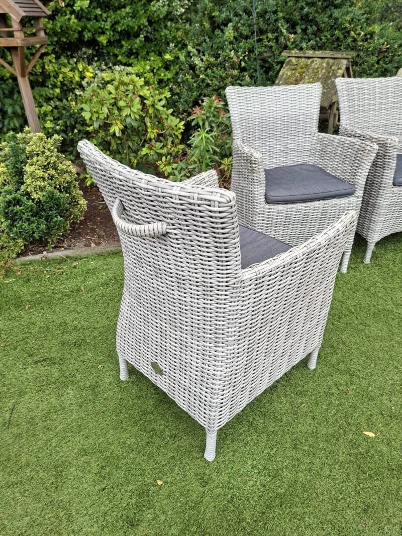4 luxe wicker tuinstoelen Hartman, Tuin en Terras, Tuinstoelen, Ophalen, Gebruikt, Wicker