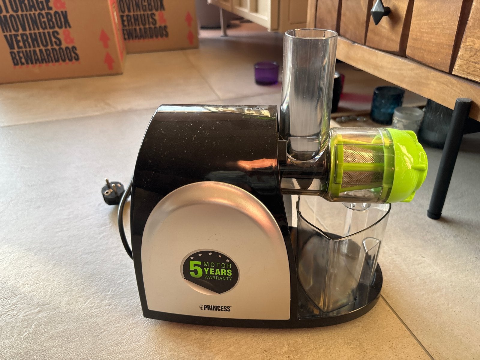 Princess Slowjuicer - Zwart/Zilver - nooit gebruikt. Werkt !, Witgoed en Apparatuur, Keukenmixers, Ophalen, Zo goed als nieuw