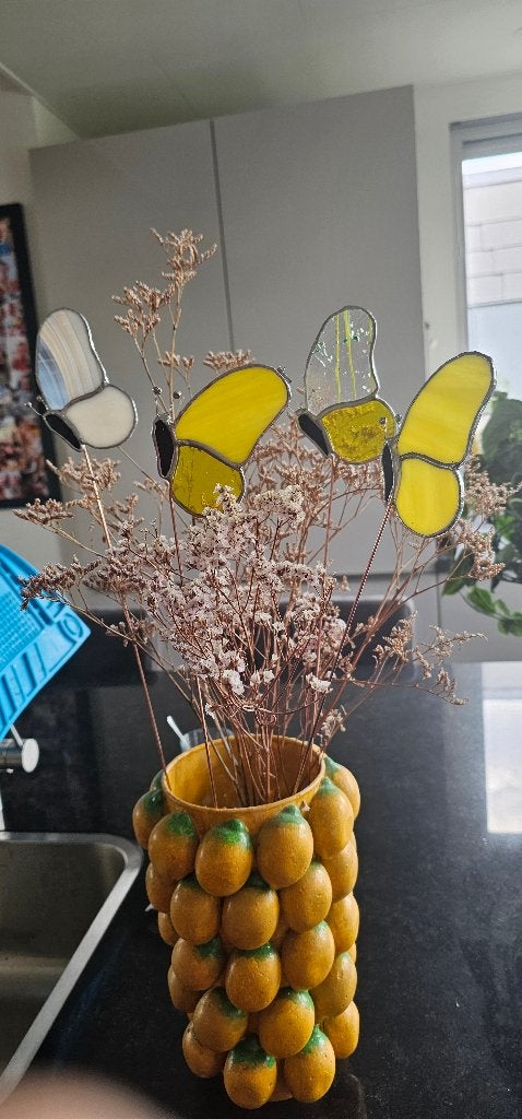 Vrolijke fladderaars. Glas in lood/Tiffany, Ophalen of Verzenden, Nieuw, Glas