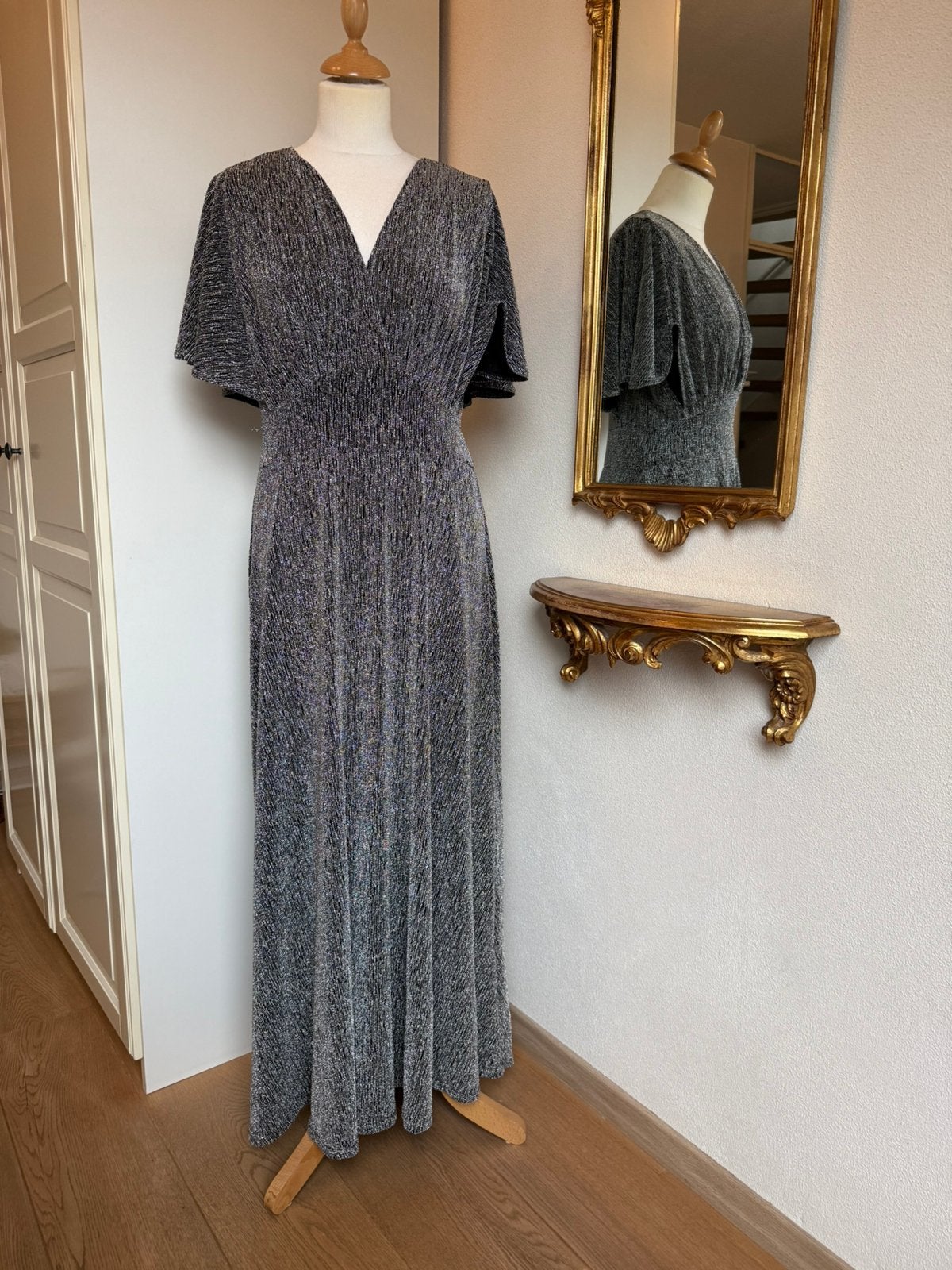 Juliana Silver Sparkle dress, lurex jurk in maat 38/40 en 42, Maat 38/40 (M), Juliana Silver Sparkle, Zwart, Nieuw