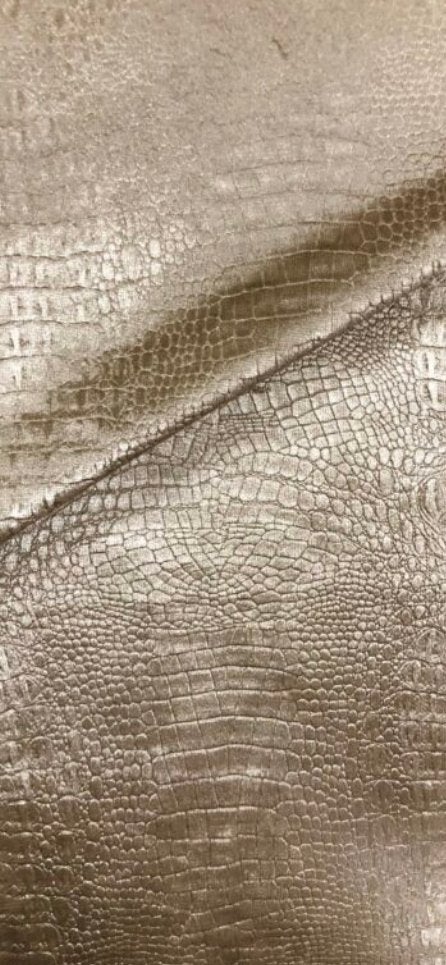 Meubelstof velours croco champagne, Ophalen of Verzenden, Nieuw, Polyester