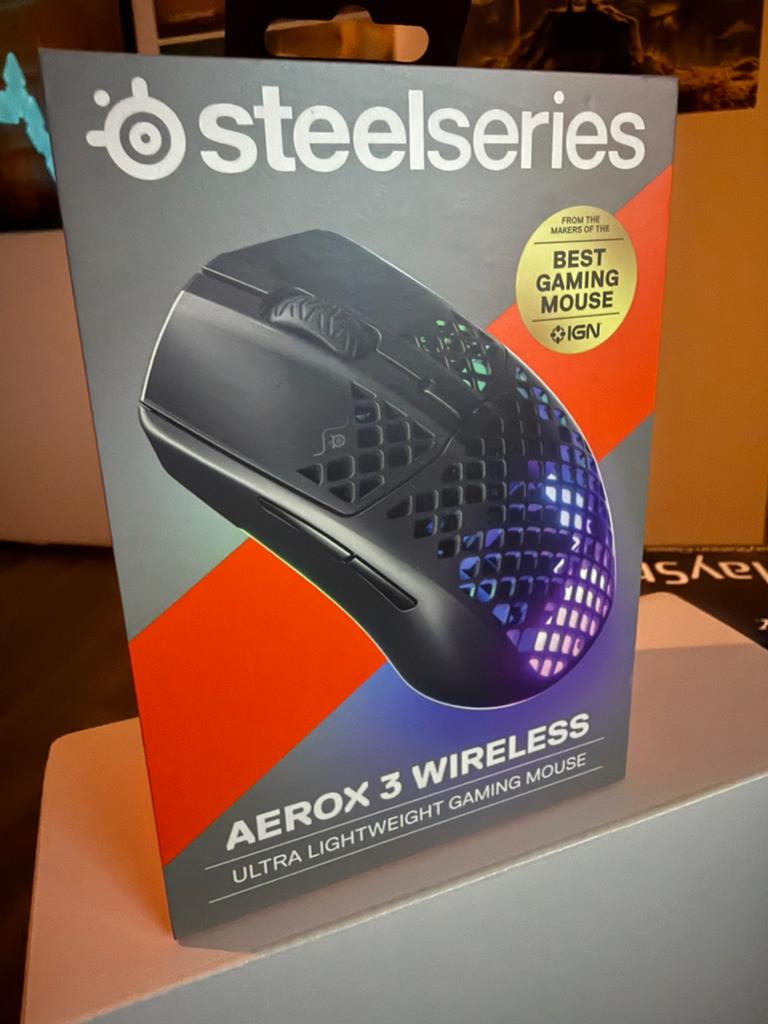 Steelseries Aerox 3 Wireless, Rechtshandig, Muis, Gebruikt, Gaming muis