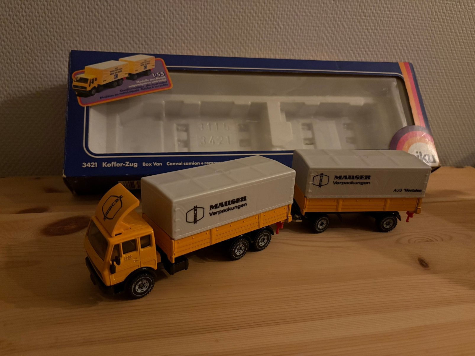 Siku 3421 mercedes ng mauser verpackungen hostalen, Ophalen of Verzenden, Zo goed als nieuw, Bus of Vrachtwagen, SIKU