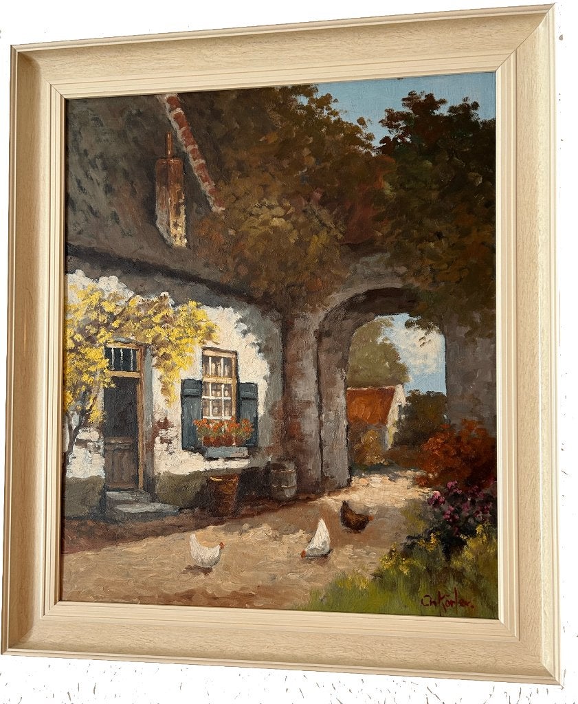 Heel mooi oud schilderij, in zeer goede staat!, Antiek en Kunst, Kunst | Schilderijen | Klassiek, Bijzondere lijst, Doek, Oud hollands