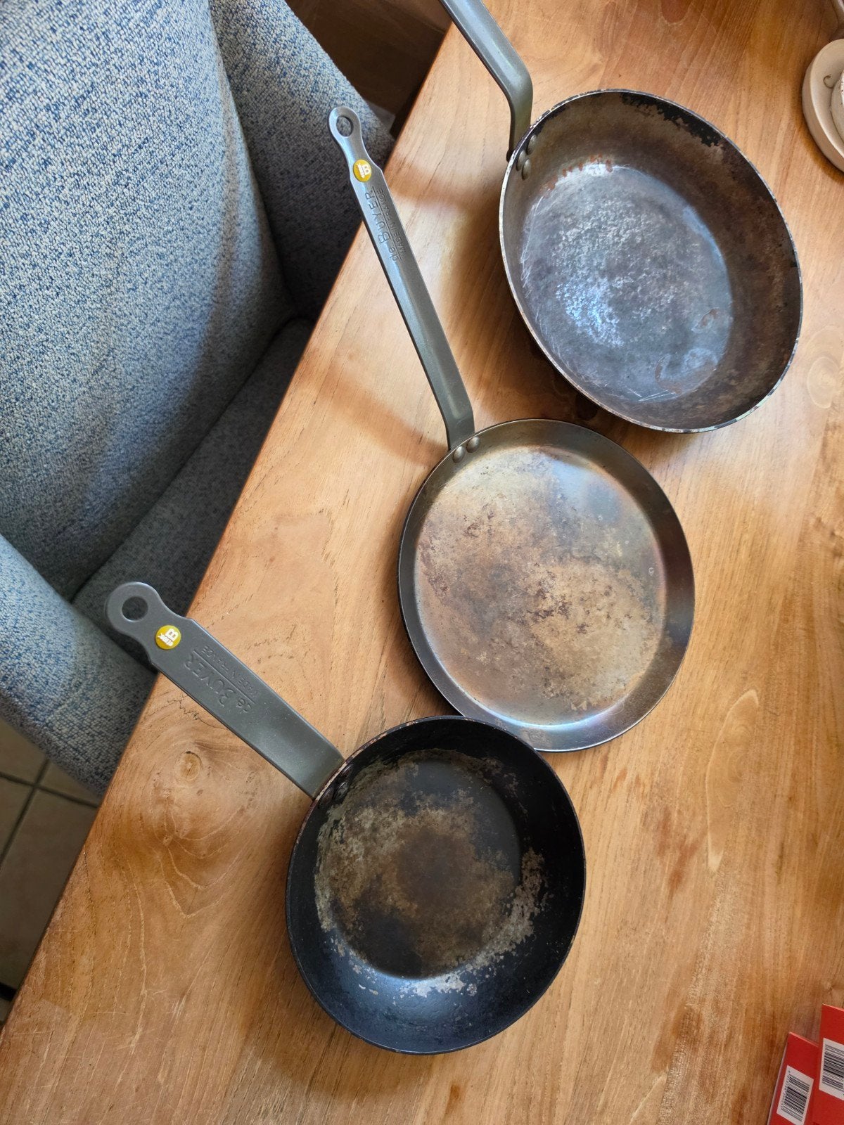 De Buyer Koekenpannen en Pannenkoekenpan Set, Ophalen, Gebruikt, Gietijzer, De Buyer
