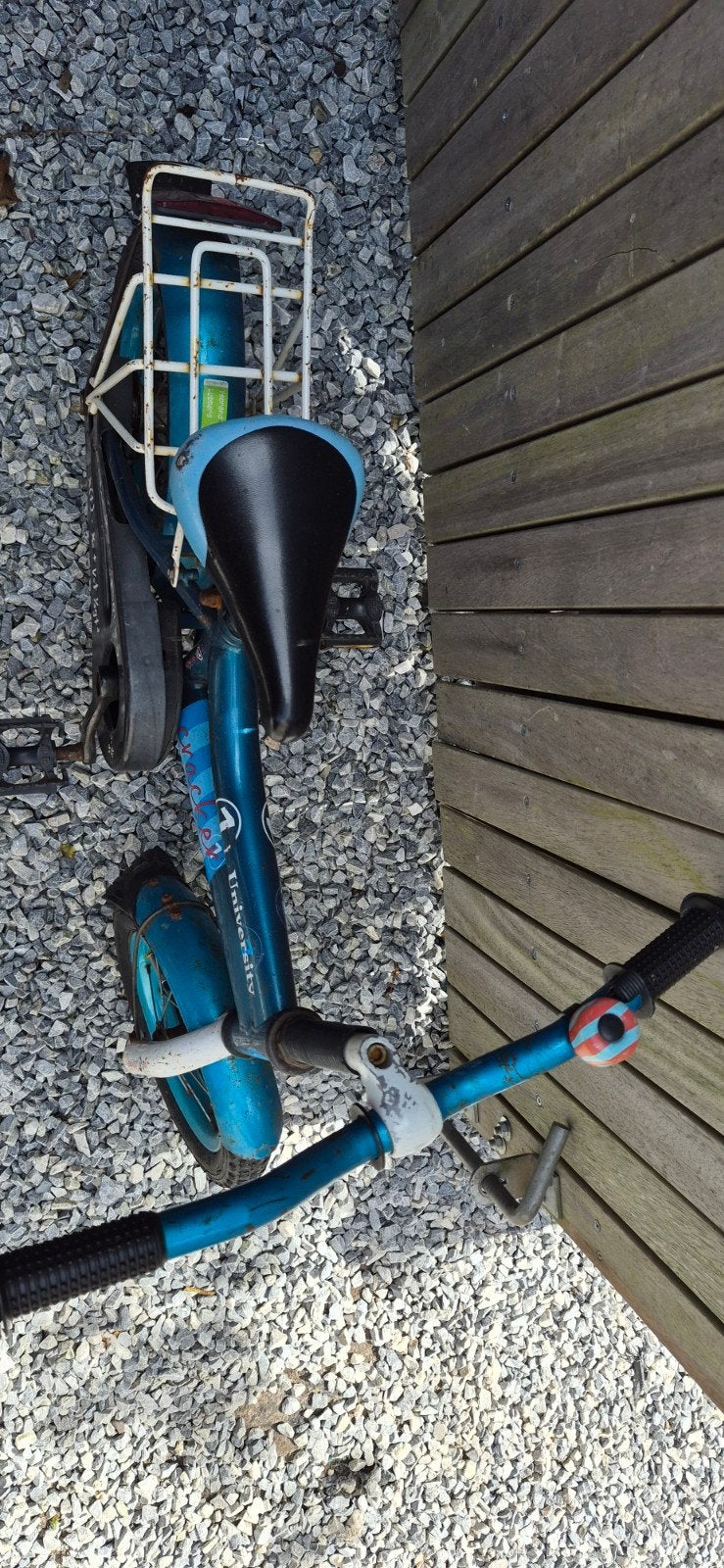 Kinderfiets 12 inch - Blauw met bagagedrager, Ophalen, Terugtraprem, Gebruikt, University