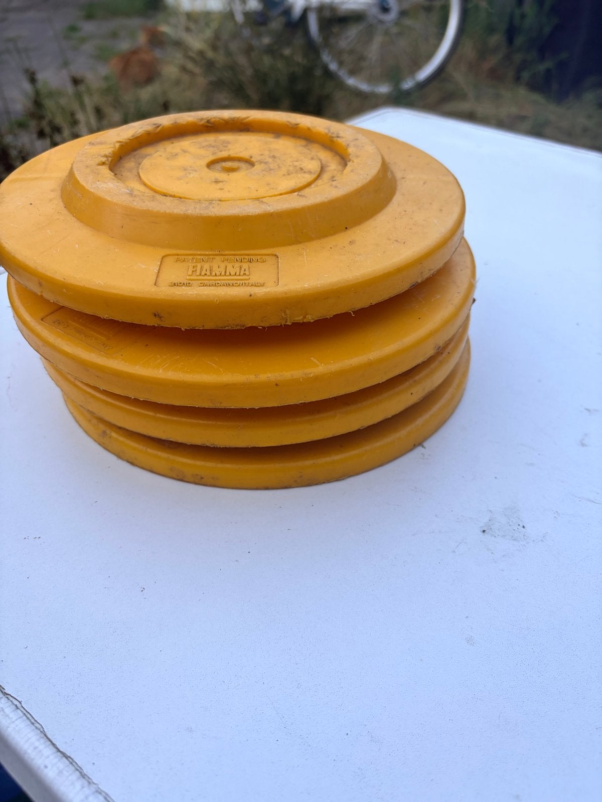 Fiamma Caravan Voetjes - Plastic Steunplaten (4 stuks), Ophalen, Gebruikt
