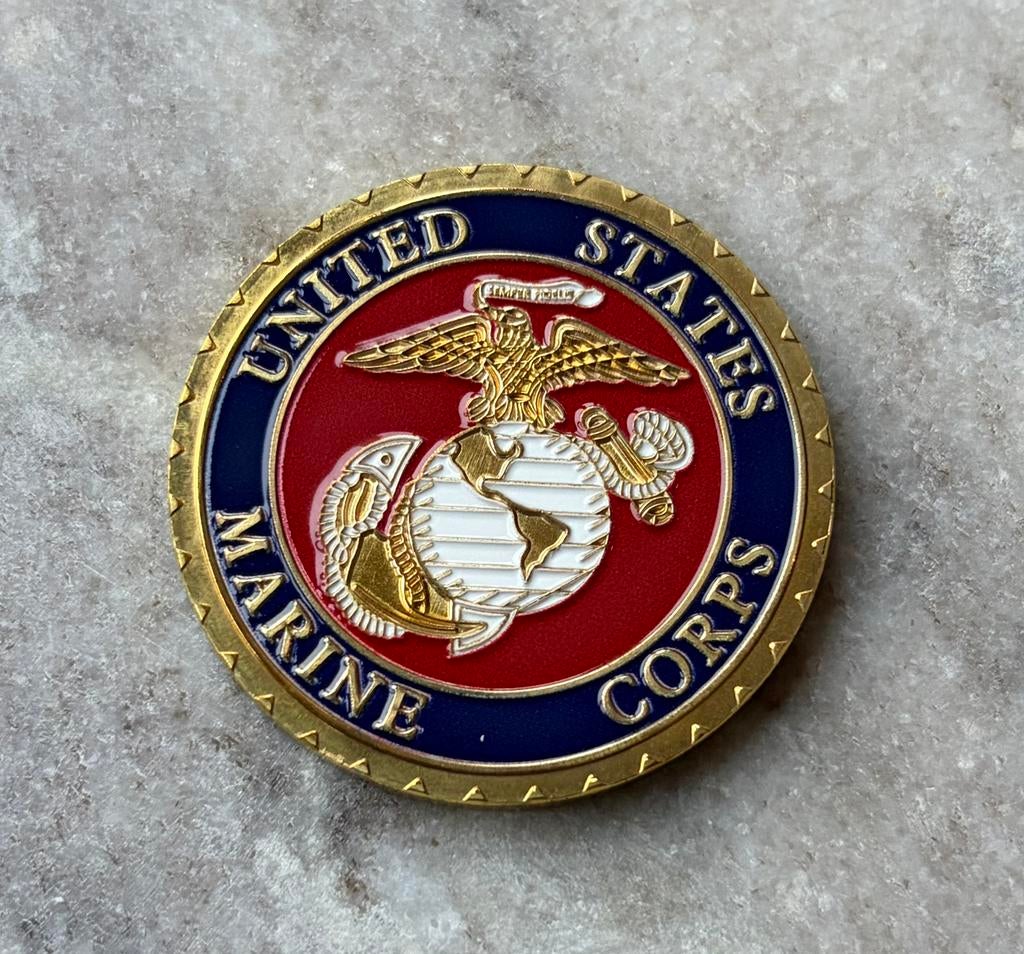 US Marine Corps Vietnam war veteran coin, Ophalen of Verzenden, Marine, Amerika, Embleem of Badge